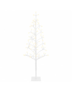 Albero di Natale con luci LED Bianco 18 x 18 x 120 cm Acciaio 2