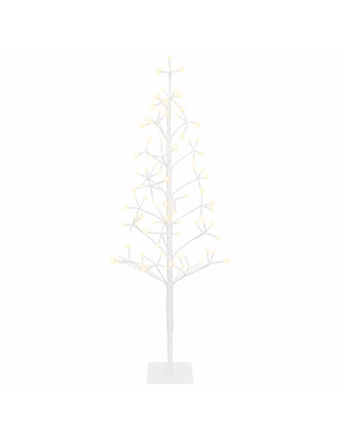 Albero di Natale con luci LED Bianco 18 x 18 x 120 cm Acciaio