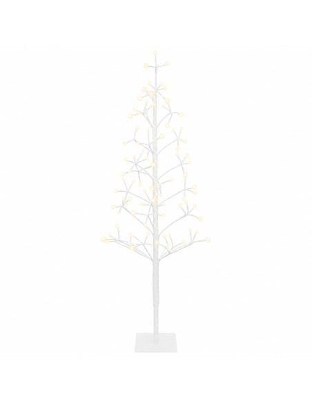 Albero di Natale con luci LED Bianco 18 x 18 x 120 cm Acciaio