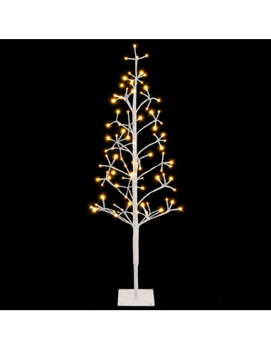 Albero di Natale con luci LED Bianco 18 x 18 x 120 cm Acciaio