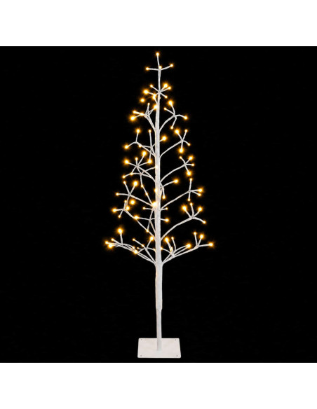 Albero di Natale con luci LED Bianco 18 x 18 x 120 cm Acciaio