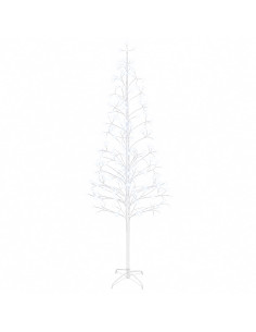Albero di Natale con luci LED Bianco 47 x 210 cm Acciaio 2