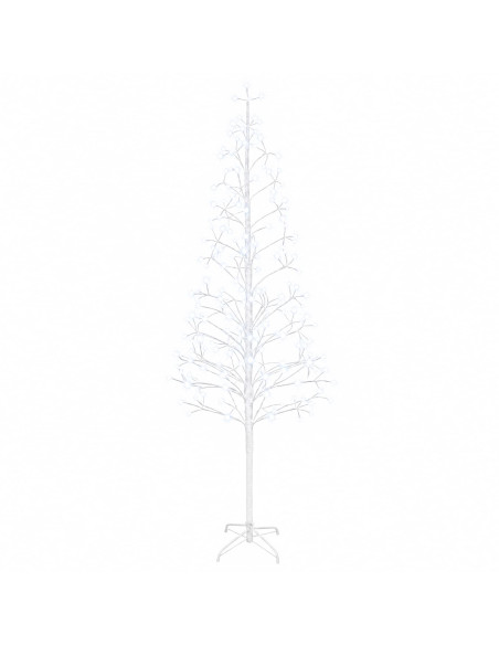 Albero di Natale con luci LED Bianco 47 x 210 cm Acciaio