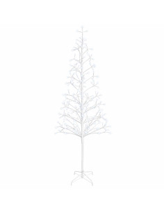 Albero di Natale con luci LED Bianco 47 x 240 cm Acciaio 2