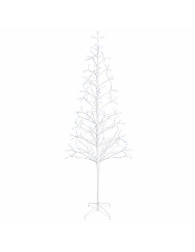 Albero di Natale con luci LED Bianco 47 x 240 cm Acciaio