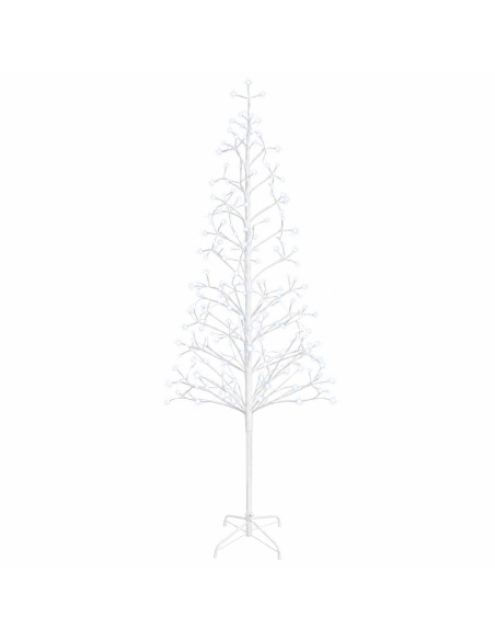 Albero di Natale con luci LED Bianco 47 x 240 cm Acciaio