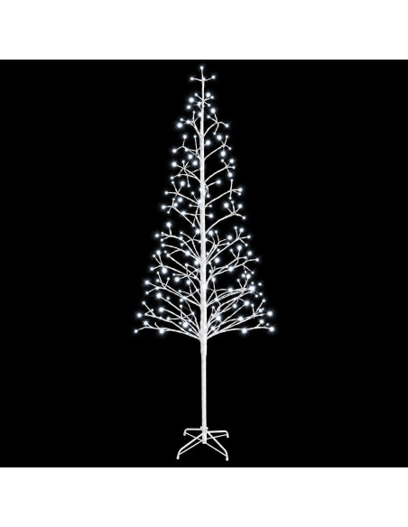 Albero di Natale con luci LED Bianco 47 x 240 cm Acciaio