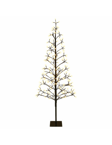 Albero di Natale con luci LED Nero 20 x 20 x 180 cm Acciaio