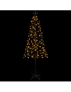 Albero di Natale con luci LED Nero 240 cm Acciaio 268 LED 2