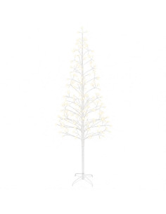 Albero di Natale con luci LED Bianco 210 cm Acciaio 228 LED 2