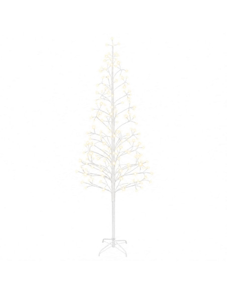 Albero di Natale con luci LED Bianco 210 cm Acciaio 228 LED