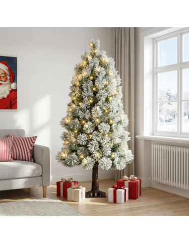 Albero di Natale Artificiale con Rami Pieghevoli 120 cm 150 LED