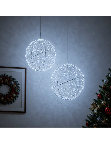 Luce a punta di Natale 2 pz 1500 LED Bianco freddo Ø 50 x 52 cm