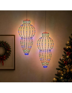 Luce a punta di Natale 2 pz 640 LED Multicolore Ø 40 x 75 cm