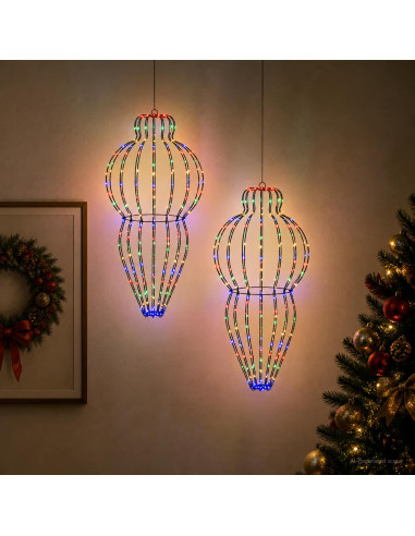 Luce a punta di Natale 2 pz 640 LED Multicolore Ø 40 x 75 cm