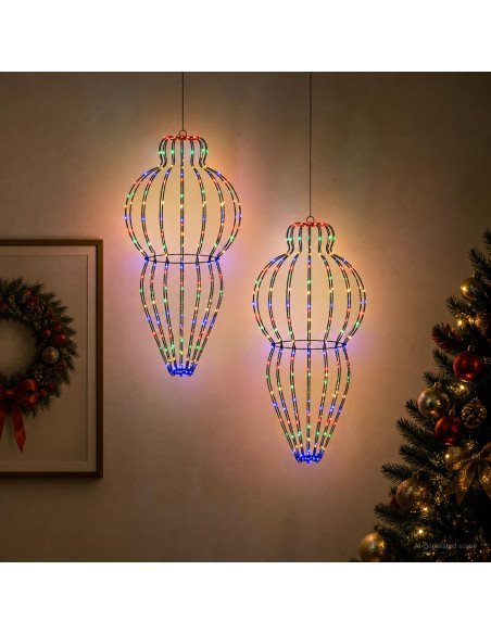 Luce a punta di Natale 2 pz 640 LED Multicolore Ø 40 x 75 cm