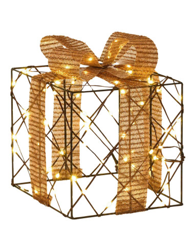 Scatola regalo di Natale illuminata 3 pz 150 LED Bianco caldo