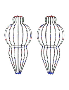 Luce a punta di Natale 2 pz 640 LED Multicolore Ø 40 x 75 cm 2