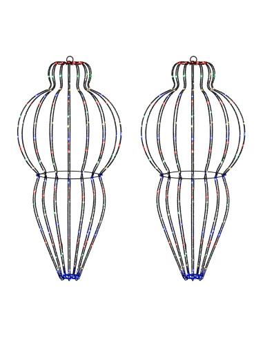 Luce a punta di Natale 2 pz 640 LED Multicolore Ø 40 x 75 cm