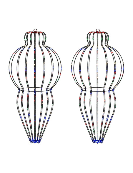 Luce a punta di Natale 2 pz 640 LED Multicolore Ø 40 x 75 cm