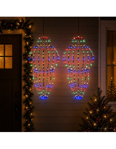 Luce a punta di Natale 2 pz 640 LED Multicolore Ø 40 x 75 cm