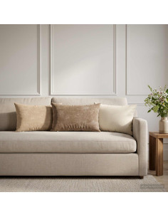 Cuscino 6 pz HEERLEN Crema 40 x 60 cm Tessuto Chenille