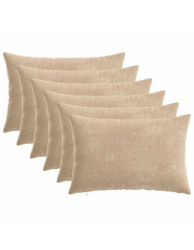 Cuscino 6 pz HEERLEN Tortora 40 x 60 cm Tessuto Chenille