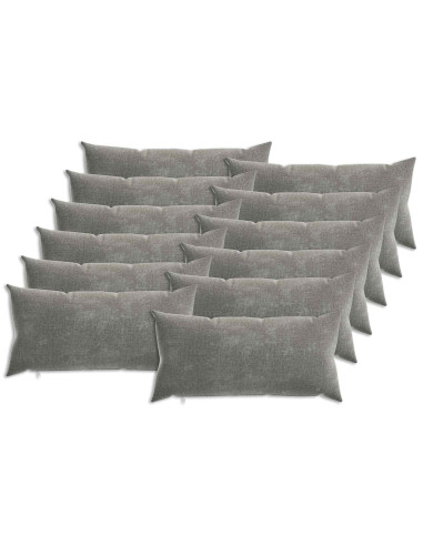 Cuscino con cuscino HEERLEN 12 pz Grigio Scuro Tessuto Chenille