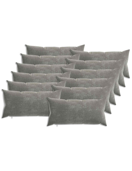 Cuscino con cuscino HEERLEN 12 pz Grigio Scuro Tessuto Chenille