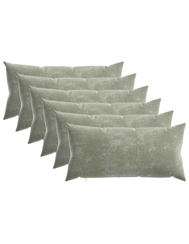 Cuscino 6 pz HEERLEN Verde 40 x 80 cm Tessuto Chenille