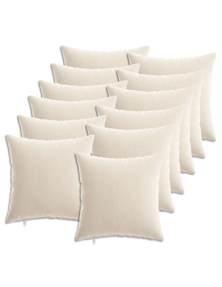 Cuscino 12 pz HEERLEN Crema 40 x 40 cm Tessuto Chenille