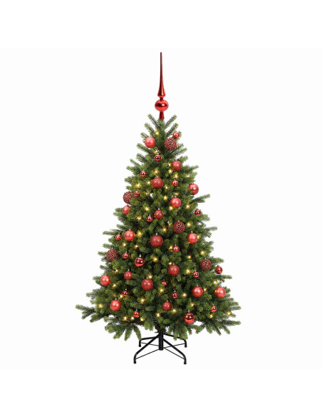 Albero di Natale artificiale con palline 150 cm 150 LED
