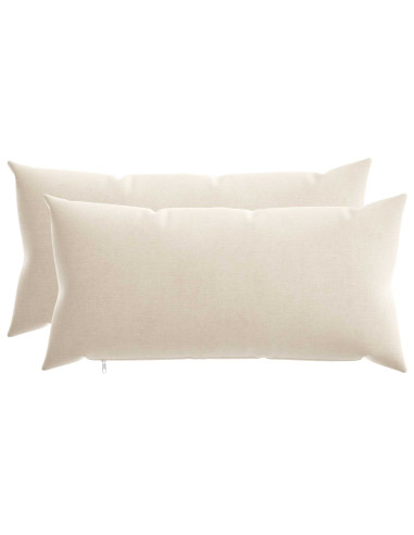 Cuscino 2 pz HEERLEN Crema 40 x 70 cm Tessuto Chenille
