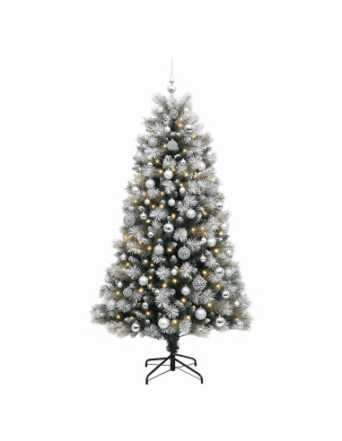 Albero di Natale artificiale con rami snodati e palline 180 cm