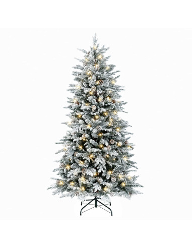 Albero di Natale Artificiale con Rami Pieghevoli 240 cm 300 LED