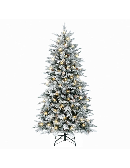 Albero di Natale Artificiale con Rami Pieghevoli 240 cm 300 LED