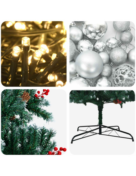 Albero di Natale Artificiale con Rami Pieghevoli 500 cm 900 LED