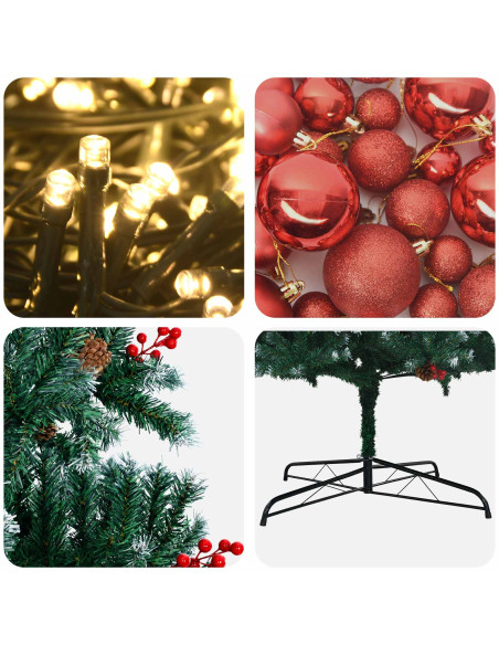 Albero di Natale Artificiale con Rami Pieghevoli 500 cm 900 LED