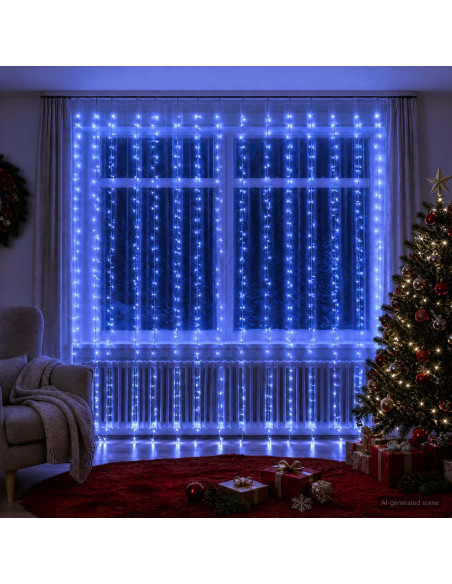Tenda luminosa Trasparente 600 x 300 cm PVC 600 LED