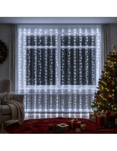 Tenda luminosa Trasparente 600 x 300 cm PVC 600 LED