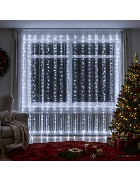 Tenda luminosa Trasparente 600 x 300 cm PVC 600 LED