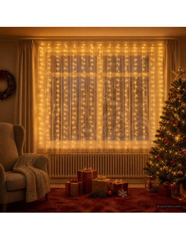 Tenda luminosa Trasparente 600 x 200 cm PVC 400 LED