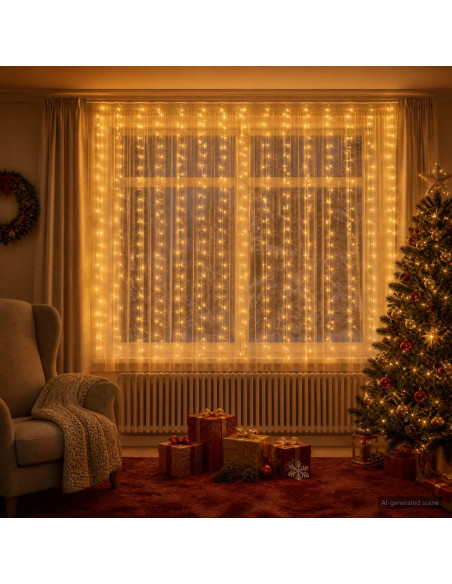 Tenda luminosa Trasparente 600 x 200 cm PVC 400 LED