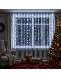 Tenda luminosa Trasparente 600 x 200 cm PVC 400 LED