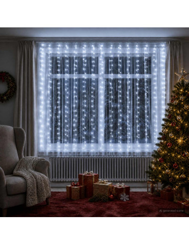 Tenda luminosa Trasparente 600 x 200 cm PVC 400 LED