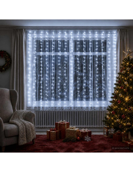 Tenda luminosa Trasparente 600 x 200 cm PVC 400 LED