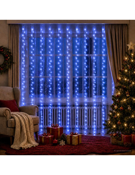 Tenda luminosa Trasparente 300 x 300 cm PVC 300 LED