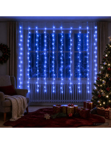 Tenda luminosa Trasparente 300 x 200 cm PVC 200 LED