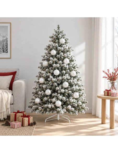 Set di palline di Natale XL 15 pz Bianco Diam. 10 cm Plastica