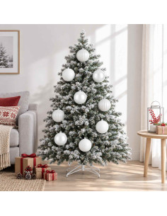 Set di palline di Natale XXL 4 pz Bianco Diam. 20 cm Plastica